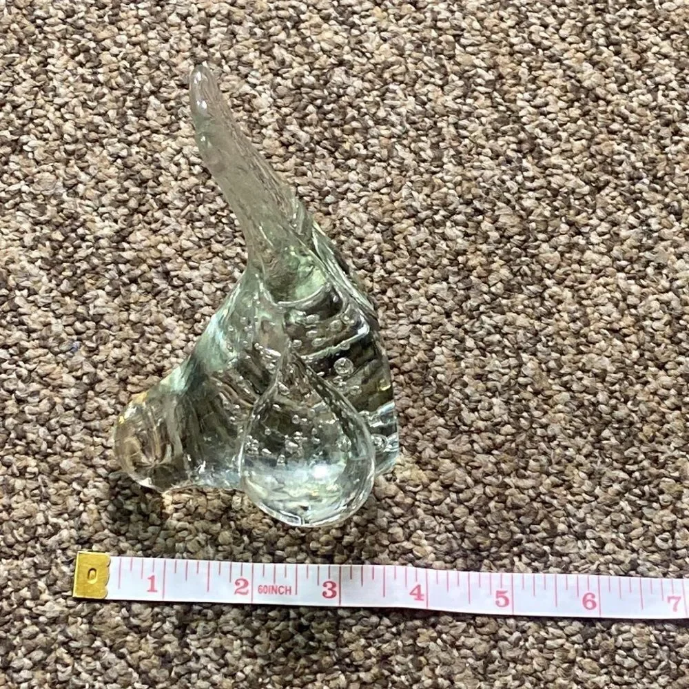 Vintage Clear Art Glass Bird Figure Figurine